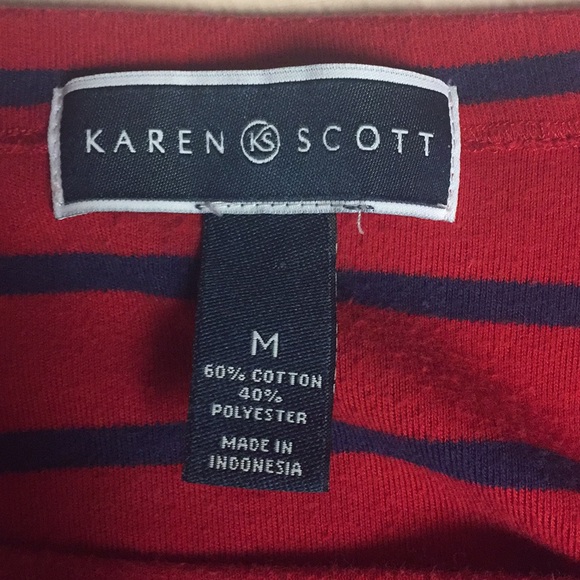 Karen Scott Red White and Blue short sleeve shirt - Picture 6 of 7